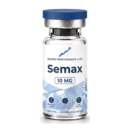 Ascend Semax research compound vial, 10 mg blue label