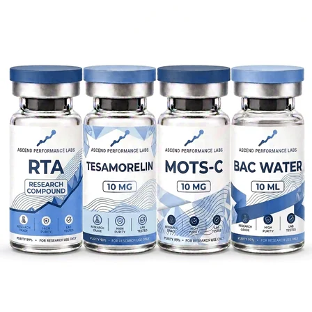 Ascend Shred Stack: RTA, Tesamorelin, MOTS-C and bacteriostatic water vials